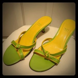Impo Slingback Green and Yellow Sandals, Size 8